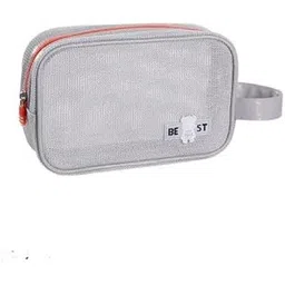 armar Mesh Toiletry Bag for Women & Men – Travel Cosmetic Pouch | Waterproof Organizer for Toiletries, Makeup, Shaving Kit | Lightweight, Breathable Travel Pouch with Handle – Black (Grey)-picture-35