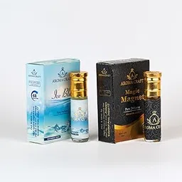 Aroma craft Ice Blue & Magic Magnet Attar 6ml Each Long-Lasting Unisex Perfume Oil Exotic Floral Aroma Alcohol-Free Roll-On Attar for Men & Women Luxurious Fragrance for wear and Gifting-picture-22