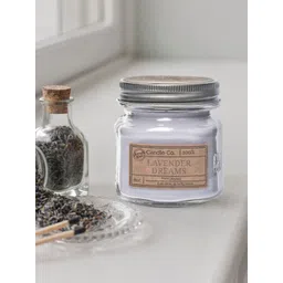 Aromatic Fables Lavender-Colored Lavender Scented Square Glass Jar Candle-picture-14