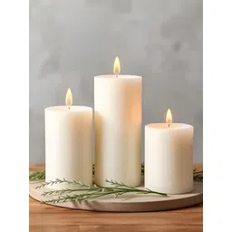 Aromatic Fables Off White 3 Pieces Jasmine Scented Pillar Candles-picture-16