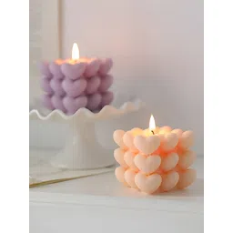 Aromatic Fables Peach-Coloured & Purple 2 pieces Pillar Candle-picture-21