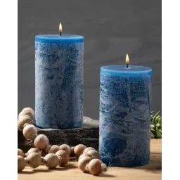 aromaticfables Set of 2 Pineapple Scented Rustic Pillar Candles-picture-45
