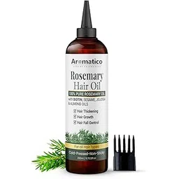 AROMATICO Rosemary Hair Oil for Hair Growth, Hair-fall Control & Hair Thickening. Enriched with Sesame, Jojoba & Almond Oils. Non-Sticky Texture. With Applicator Caps � 200ml-picture-40