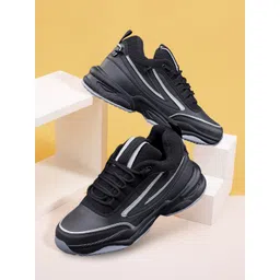 AROOM Women Black Colourblocked High-Top Sneakers-picture-36