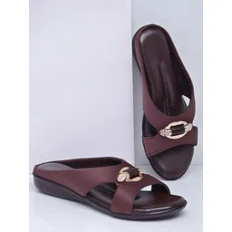 AROOM Women Embellished Open Toe Flats-picture-15