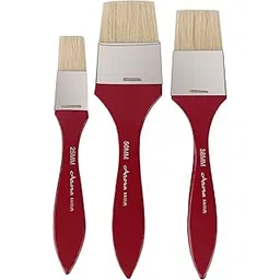 Arora Hard White Hair Flat Bristles Paint Brush Set of 1 inch, 1.5 Inch and 2 Inch for Oil and Acrylic Color Painting-image-24