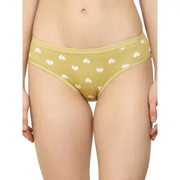 AROUSY Beige Cotton Printed Hipster Panty image 1