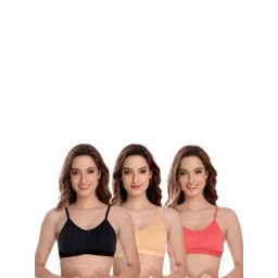 AROUSY Black & Beige Cotton Beginner's Bras - Pack Of 3-picture-32