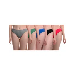 AROUSY Black & Blue Cotton Panties - Pack Of 5-picture-36