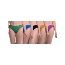 AROUSY Black & Blue Cotton Panties - Pack Of 5-picture-38