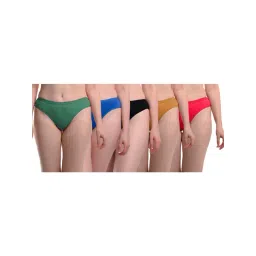 AROUSY Black & Blue Cotton Panties - Pack Of 5-picture-39