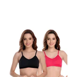 AROUSY Black & Pink Cotton Beginner's Bras - Pack Of 2-picture-42