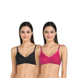 AROUSY Black & Pink Cotton Everyday Bras - Pack Of 2-picture-12