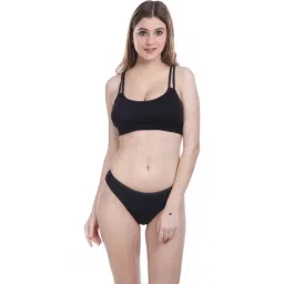 AROUSY Black Cotton Bra Panty Set-picture-36