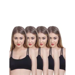 AROUSY Black Cotton Bralette Bras - Pack Of 4-picture-28