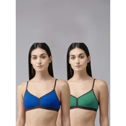 AROUSY Blue & Green Cotton T-Shirt Bra - Pack Of 2-picture-48