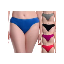 AROUSY Blue & Grey Cotton Panties - Pack Of 5-picture-28