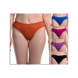 AROUSY Blue & Orange Cotton Bikini Panties - Pack Of 5-picture-29