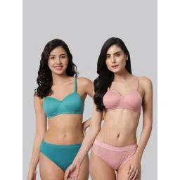 AROUSY Blue & Pink Cotton Bra Panty Set - Pack Of 2-picture-23
