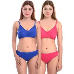 AROUSY Blue & Pink Cotton Bra Panty Set - Pack Of 2-picture-40
