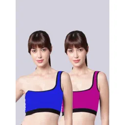 AROUSY Blue & Purple Cotton Bandeau Bras - Pack Of 2-picture-43