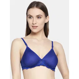 AROUSY Blue Cotton Lace Work T-Shirt Bra-picture-10