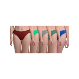 AROUSY Green & Maroon Cotton Panties - Pack Of 5-picture-25