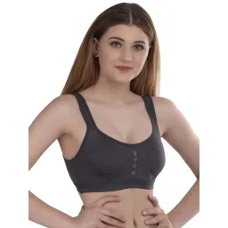 AROUSY Orange & Grey Cotton Beginner's Bras - Pack Of 2 image 2