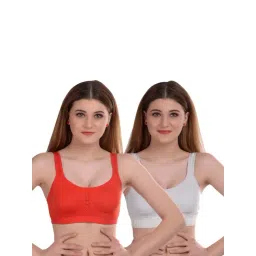 AROUSY Orange & White Cotton Beginner's Bras - Pack Of 2-picture-24