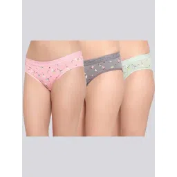AROUSY Pink & Grey Printed Bikini Panties - Pack Of 3-picture-30
