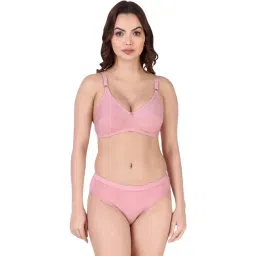 AROUSY Pink Cotton Bra Panty Set-picture-31