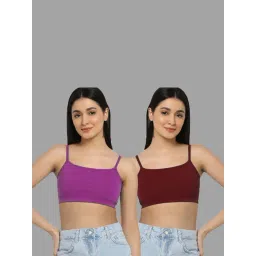 AROUSY Purple & Maroon Cotton Beginner's Bras - Pack Of 2-picture-33
