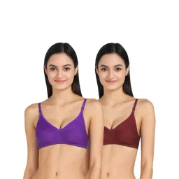 AROUSY Purple & Maroon Cotton T-Shirt Bra - Pack Of 2-picture-19