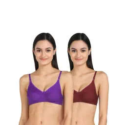 AROUSY Purple & Maroon Cotton T-Shirt Bra - Pack Of 2-picture-18