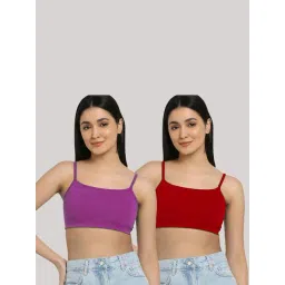 AROUSY Purple & Red Cotton Beginner's Bra - Pack Of 2-picture-37