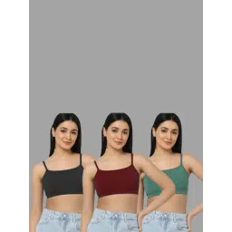 AROUSY Red & Black Cotton Beginner's Bras - Pack Of 3-picture-40