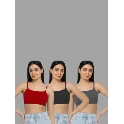 AROUSY Red & Black Cotton Beginner's Bras - Pack Of 3-picture-14