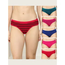 AROUSY Red & Pink Striped Hipster Panties - Pack Of 6-picture-46