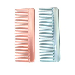 ARPANA BRIGHT Blue & Peach Wide Tooth Pack Of 2 Plastic Combs-picture-37