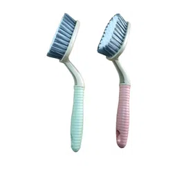 ARPANA BRIGHT Green & Pink Pack Of 2 Solid Plastic Bristles Sink Brushes-picture-21