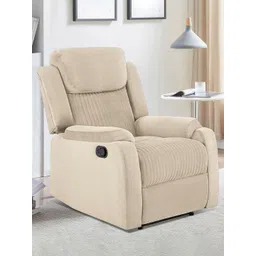 ARRA Beige Velvet Manual 1 Seater Recliner-picture-23
