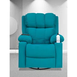 ARRA Teal Blue Velvet Manual 1 Seater Recliner-picture-57