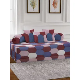 Arrabi 6-Pcs Blue & Brown Printed Diwan Set-image-28