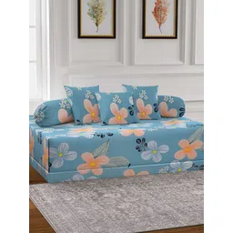 Arrabi 6-Pcs Blue & Pink Printed Diwan Set-image-20