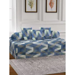 Arrabi 6-Pcs Blue & Yellow Printed Diwan Set-image-41