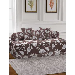 Arrabi 6-Pcs Brown & White Printed Diwan Set-image-22