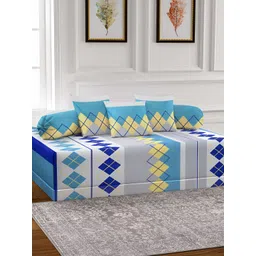 Arrabi 6-Pcs Green & Yellow Printed Diwan Set-image-19