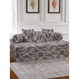 Arrabi 6-Pcs Grey & Pink Printed Diwan Set-image-43