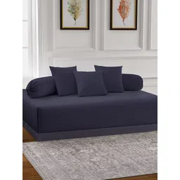 Arrabi 6-Pcs Navy-Blue Striped Diwan Set-image-0