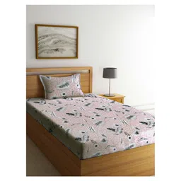 Arrabi Bed Cotton Single Bedsheet and Pillow Cover  Brown-picture-20